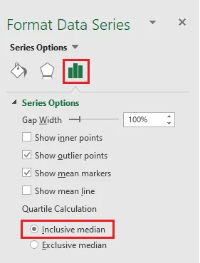 Choosing Inclusive median in Format Data Series