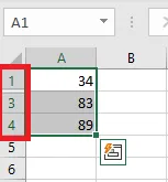 A sheet with row 2 hidden