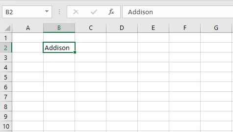 Typing the first entry of the custom list in B2