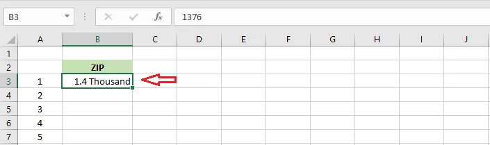 The custom format 0.0, "Thousand"
