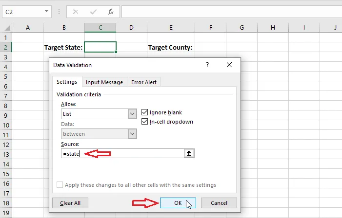 The source =state for the first list