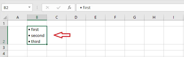 Several bullet points in one cell
