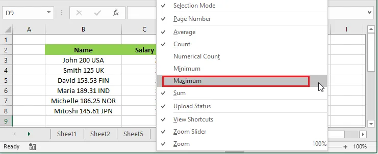 Right-clicking the status bar and ticking Maximum