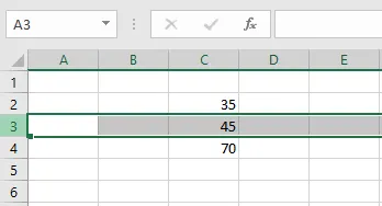 Row 3 selected before inserting a new row