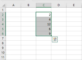 Pointing to the border of a selected range to move it