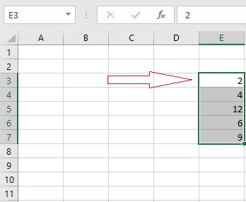 The range dragged to a new location on the worksheet