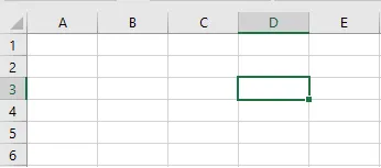 Cell D3 selected in an Excel worksheet