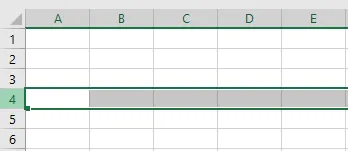 Row 4 selected by clicking its row heading