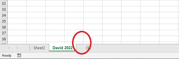 The worksheet tabs after Sheet3 was deleted