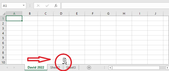 Dragging a sheet tab to a new position