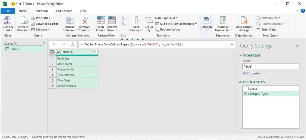 The Power Query Editor