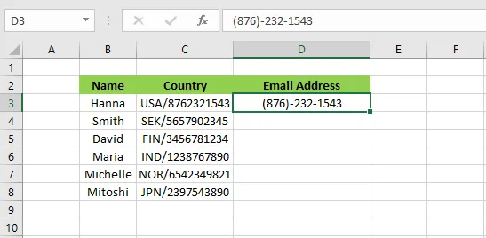 Typing a formatted phone number in D3