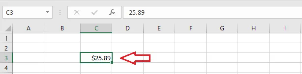 The number shown as a dollar amount