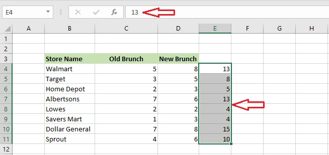 The range converted to values