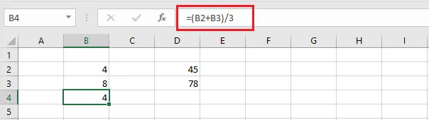Cell B4 selected before copying