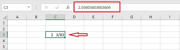 Excel showing a rounded fraction instead of 2 4/111