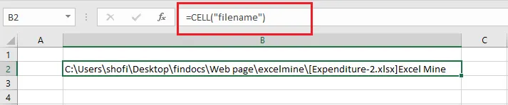 CELL("filename") returning the full file path and sheet name