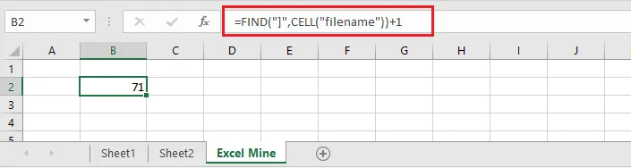 FIND returning the position where the sheet name starts