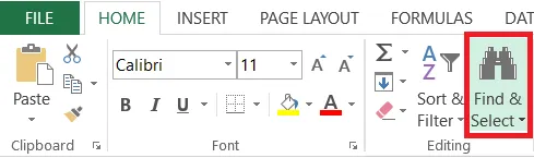 Find & Select on the Home tab