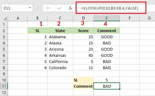VLOOKUP returning the comment for serial number 5
