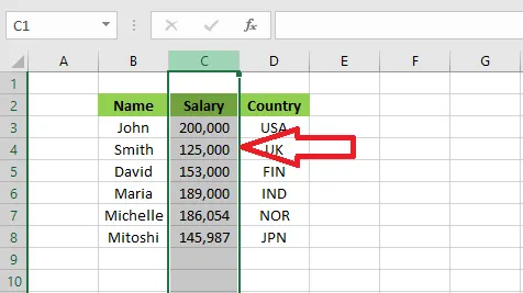 Dragging a column to a new place while holding Shift