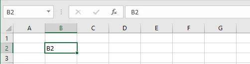 Editing cell B2 by double-clicking it