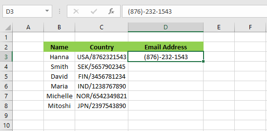 format numbers in excel