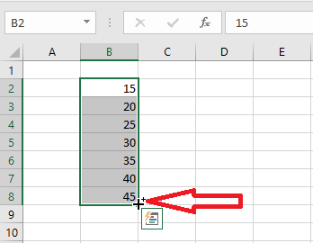 automatically fill excel cells