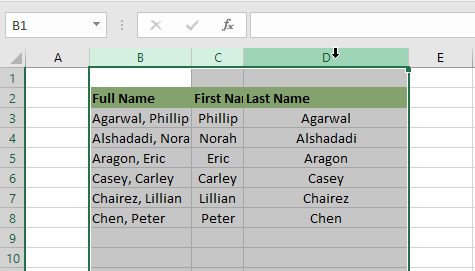 select multiple columns to autofit