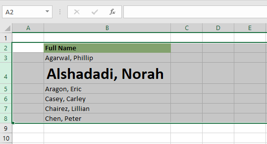 excel autofit row