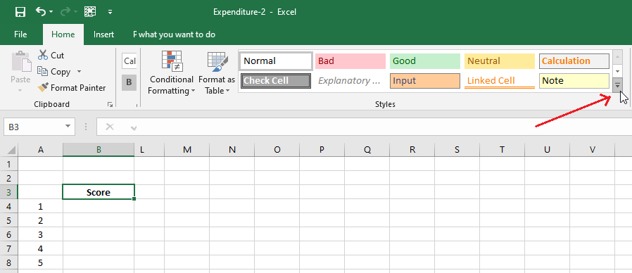 cell styles in excel