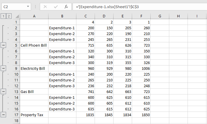 expanding consolidated excel sheets
