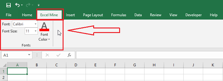 excel custom tab