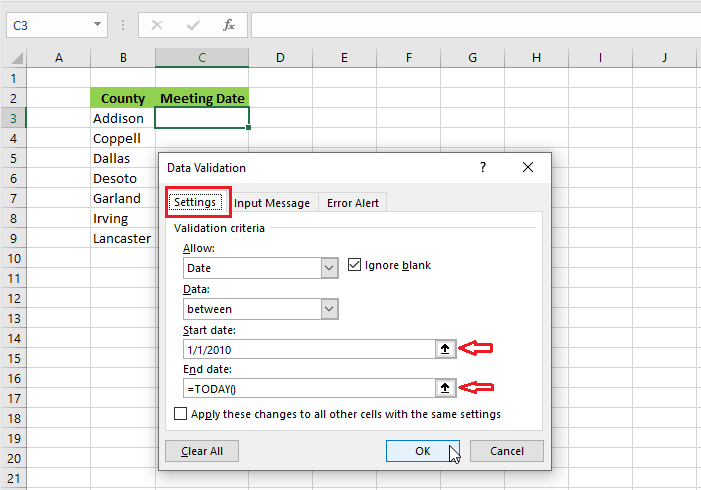 data validation criteria