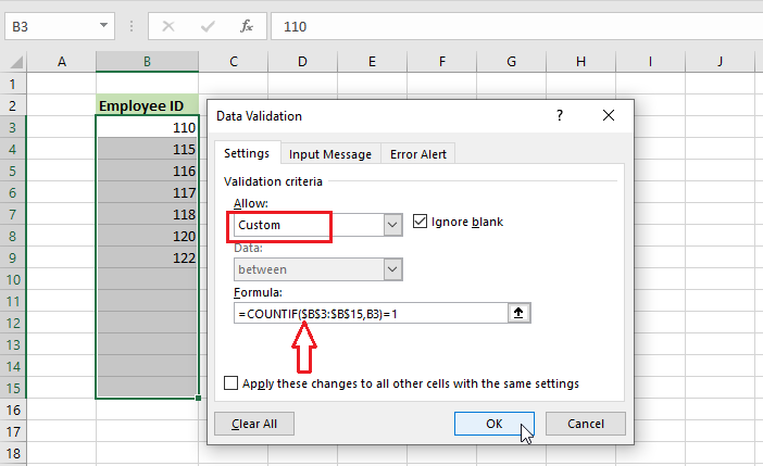 data validation criteria