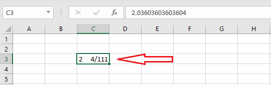 rounded fraction in excel