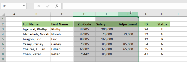 select multiple columns