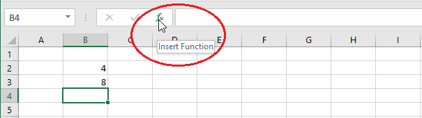 click insert function