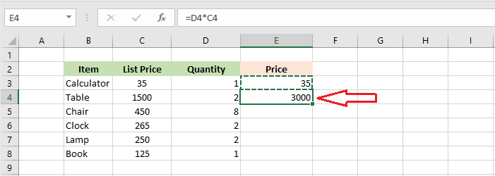 paste result