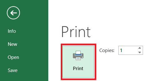 printing excel work