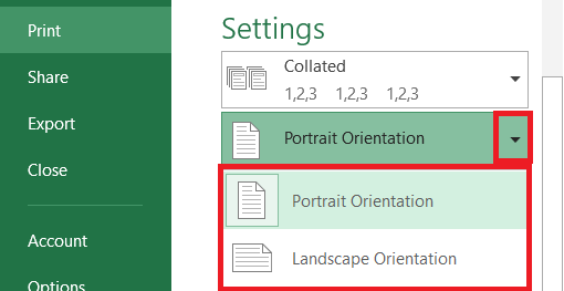 landscape orientation