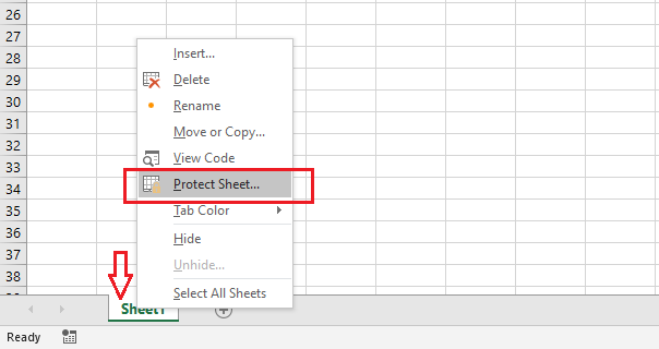 protect excel sheet
