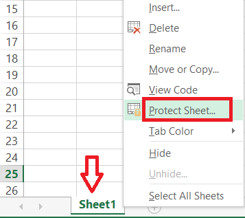 protect sheet