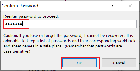 confirm password