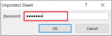 password to unprotect sheet