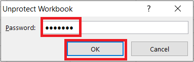 unprotect workbook