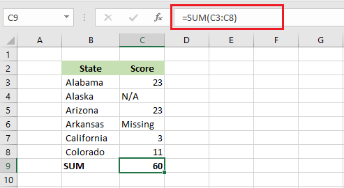 sum function