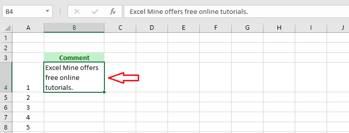 wrapped text in excel